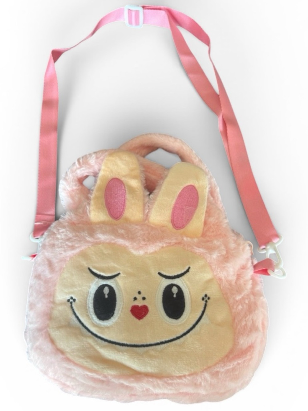 Pink Plush Monster Crossbody Bag